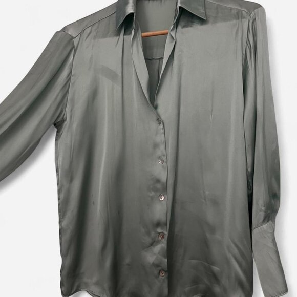 Zara Mint/Sage Green Button-Up Blouse – Size S – Excellent Condition - Picture 2 of 4